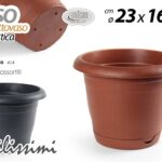 VASO FIORIERA + SOTTOVASO FIORI PIANTE VASETTO COLOR CLASSIC 4,5L 23*H16CM