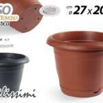 VASO FIORIERA + SOTTOVASO FIORI PIANTE VASETTO COLOR CLASSIC 7,5L 27*20CM