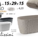 VASO PIANTE GRASSE FIORI SEMI VIVAI PLASTICA SOTTOVASO OVALE 4,25L ASS 15*29*15