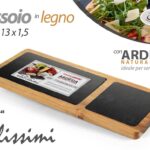 VASSOIO DA PORTATA PIATTO SERVIRE ANTIPASTO CARNE PESCE LEGNO NATURAL 35*13*1,5
