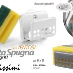 Porta spugna ventosa lavello cucina organizer interno vasca plastica ass 9x8 cm