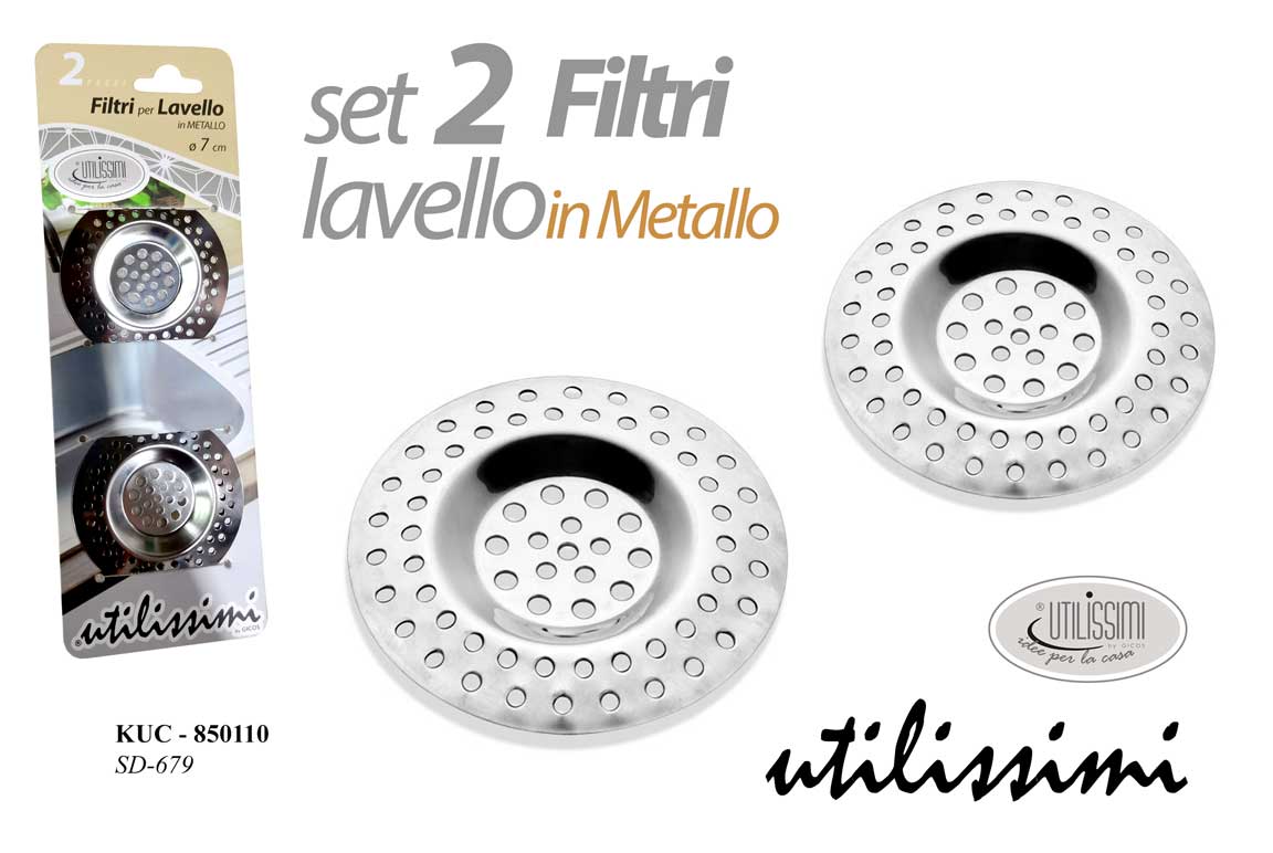 8025569850110 2 PZ Filtro Griglia Fermarifiuti Lavello Cucina Lavandino Bagno Bidet UNIVERSALE - immagine 1