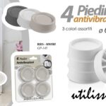 Piedini antivibrazione lavatrice gomma silenziosi antiscivolo bagno ass 6x2 cm