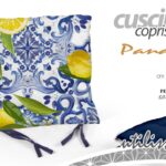 Cuscino coprisedia sedia siciliana limoni azzurro cucina giardino imbottito 40cm