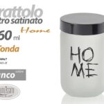 BARATTOLO Contenitore Vetro BIANCO HOME MODERNO SATINATO COPERCHIO 660 ML 14*9cm