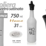BOTTIGLIA OLIO OLIERA VETRO SATINATO SALVAGOCCIA TAPPO CONTENITORE QUADRATA 31cm