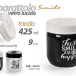 BARATTOLO Contenitore Vetro LUCICO COPERCHIO METALLO NERO BIANCO ASS 425ML 10 CM