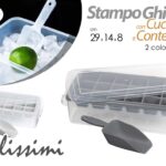 Stampo vaschetta ghiaccio con contenitore + cucchiaio freezer plastica ass 29 cm