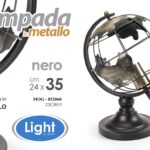 LAMPADA LUMETTO ABAT JOUR TAVOLO COMODINO SCRIVANIA METALLO Mappamondo 35*24 cm