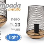 LAMPADA LUMETTO ABAT JOUR TAVOLO COMODINO SCRIVANIA MODERNO METALLO LEGNO 23*17