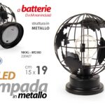 LAMPADA LED LUMETTO ABAT JOUR TAVOLO COMODINO SCRIVANIA METALLO Mappamondo 19 cm