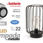 LAMPADA 10 LED LUMETTO ABAT JOUR TAVOLO COMODINO SCRIVANIA METALLO N GABBIA 22cm