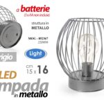 LAMPADA 10 LED LUMETTO ABAT JOUR TAVOLO COMODINO SCRIVANIA METALLO G GABBIA 16cm