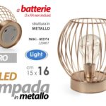 LAMPADA 10 LED LUMETTO ABAT JOUR TAVOLO COMODINO SCRIVANIA METALLO O GABBIA 16cm