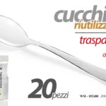 20 CUCCHIAI RIUTILIZZABILI FESTE PARTY POSATE CUCCHIAIO Rigido TRASPARENTE 18cm