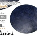 Segnaposto sottopiatto tondo tovaglietta americana elegante ecopel pvc blu 38 cm