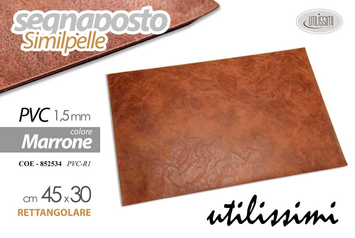 8025569852534 6 TOVAGLIETTA SEGNAPOSTO ECOPELLE RISTORANTE BAR COLAZIONE PRANZO CENA 45*30 cm - immagine 1