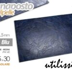 Segnaposto sottopiatto rettangolare tovaglietta americana blu similpelle 45x30