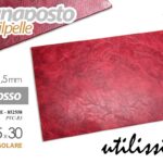 Segnaposto sottopiatto rettangolare tovaglietta americana rosso similpelle 45x30
