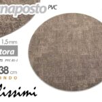 Segnaposto sottopiatto tondo tovaglietta americana elegante pvc tortora ø 38 cm