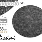 Segnaposto sottopiatto tondo tovaglietta americana elegante pvc nero ø 38 cm