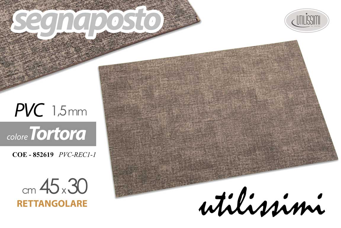 8025569852619 Tovaglietta americana segnaposto pranzo colazione moderna tortora pvc 45x30 cm - immagine 1