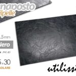 Segnaposto sottopiatto rettangolare tovaglietta americana nero ecopelle 45x30 cm