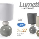 LAMPADA LUMETTO ABAT JOUR DA TAVOLO COMODINO CLASSICO MODERNO SFERA LUX 27*13 cm