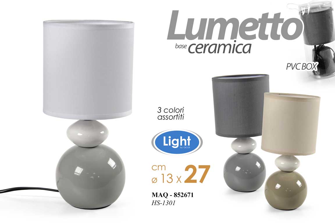 8025569852671 LAMPADA LUMETTO ABAT JOUR DA TAVOLO COMODINO CLASSICO MODERNO SFERA LUX 27*13 cm - immagine 1