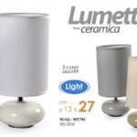LAMPADA LUMETTO ABAT JOUR DA TAVOLO COMODINO CLASSICO MODERNO ELEGANTE LUX 27*13