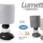 LAMPADA LUMETTO ABAT JOUR DA TAVOLO COMODINO CLASSICO MODERNO SASSI PIETRA 26*13