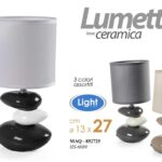 LAMPADA LUMETTO ABAT JOUR DA TAVOLO COMODINO CLASSICO MODERNO SASSI PIETRE 27*13