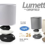 LAMPADA LUMETTO ABAT JOUR DA TAVOLO COMODINO CLASSICO MODERNO SASSI PIETRE 26*13