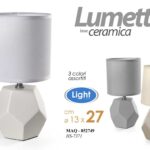 LAMPADA LUMETTO ABAT JOUR DA TAVOLO COMODINO CLASSICO MODERNO SQUADRATO 27*13 cm