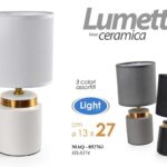 LAMPADA LUMETTO ABAT JOUR DA TAVOLO COMODINO CLASSICO MODERNO BOMBATO 27*13 cm
