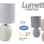 LAMPADA LUMETTO ABAT JOUR DA TAVOLO COMODINO CLASSICO MODERNO BOMBATA 28*10 cm