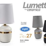 LAMPADA LUMETTO ABAT JOUR DA TAVOLO COMODINO CLASSICO MODERNO BOMBATO 27*10 cm