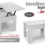 TAVOLO TAVOLINO APRIBILE CONTENITORE LEGNO SALOTTO CAFFè DIVANO ROVERE 80*50*H50
