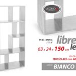 Libreria Scaffale BASSO Moderna Ripiani Casa Ufficio ROVERE BIANCO MOD 150*63*24