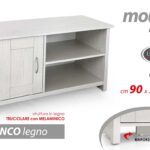 MOBILE PORTA TV MODERNO SALOTTO LIBRERIA ARMADIO BIANCO LEGNO 90*39*H50CM