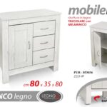 MOBILE MOBILETTO ARMADIO SALOTTO UFFICIO ANTE RIPIANI CASSETTI BIANCO h 80*80*35