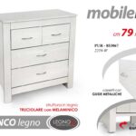 Cassettiera SETTIMINO MOBILE Moderna COMODINO CAMERA SALOTTO BIANCO 79*38*H81CM