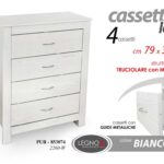 Cassettiera 4 CASSETTI Moderna CAMERA DA LETTO UFFICIO SALOTTO BIANCO 102*79*38