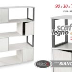 SCAFFALE LIBRERIA METALLO 4 RIPIANI LEGNO MODERNO CUBO ARMADIO 126*90*30 cm