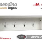 APPENDI ABTI APPENDINO PARETE PENSILE MENSOLA GANCI METALLO LEGNO 80*19*H20 CM