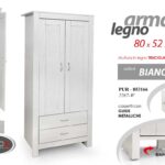 MAX Armadio Guardaroba moderno 2 Ante battenti Appendiabiti 2 CASSETTI 180*80*52