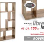 Libreria SCAFFALE LEGNO Design Moderna Ripiani Casa Ufficio ROVERE H150*63*24 CM