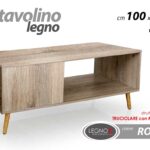 TAVOLINO SALOTTO DIVANO PORTA TV CAFFè MODERNO ROVERE PIEDI LEGNO 100*50*h45 cm