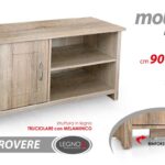 MOBILE TV MOBILETTO SALOTTO TAVOLINO ANTA RIPIANI MODERNO ROVERE 90*39*H50CM