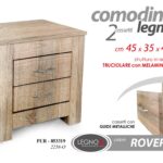 COMODINO ROBUSTO 2 CASSETTI SALVASPAZIO LEGNO MODERNO ROVERE NATUR 45*35*45CM